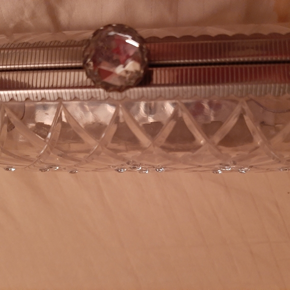 Vintage 1950s Lucite Clear with Rhinestones Clutch Purse - Picture 6 of 6
